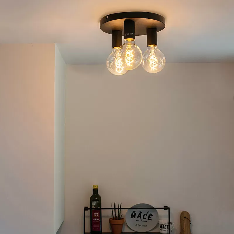 Illustration numéro 2 du produit Plafonnier en acier noir