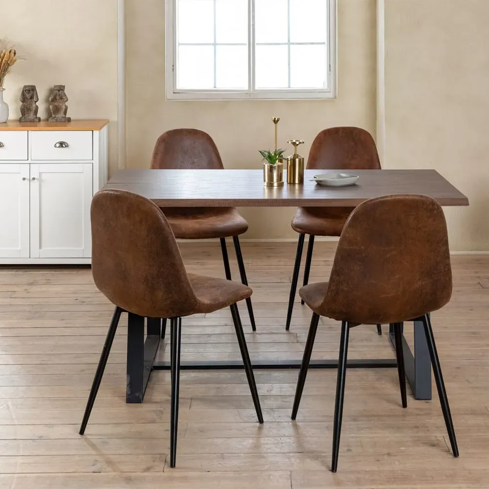 Illustration numéro 2 du produit Lot de 4 chaises de salle à manger au style vintage