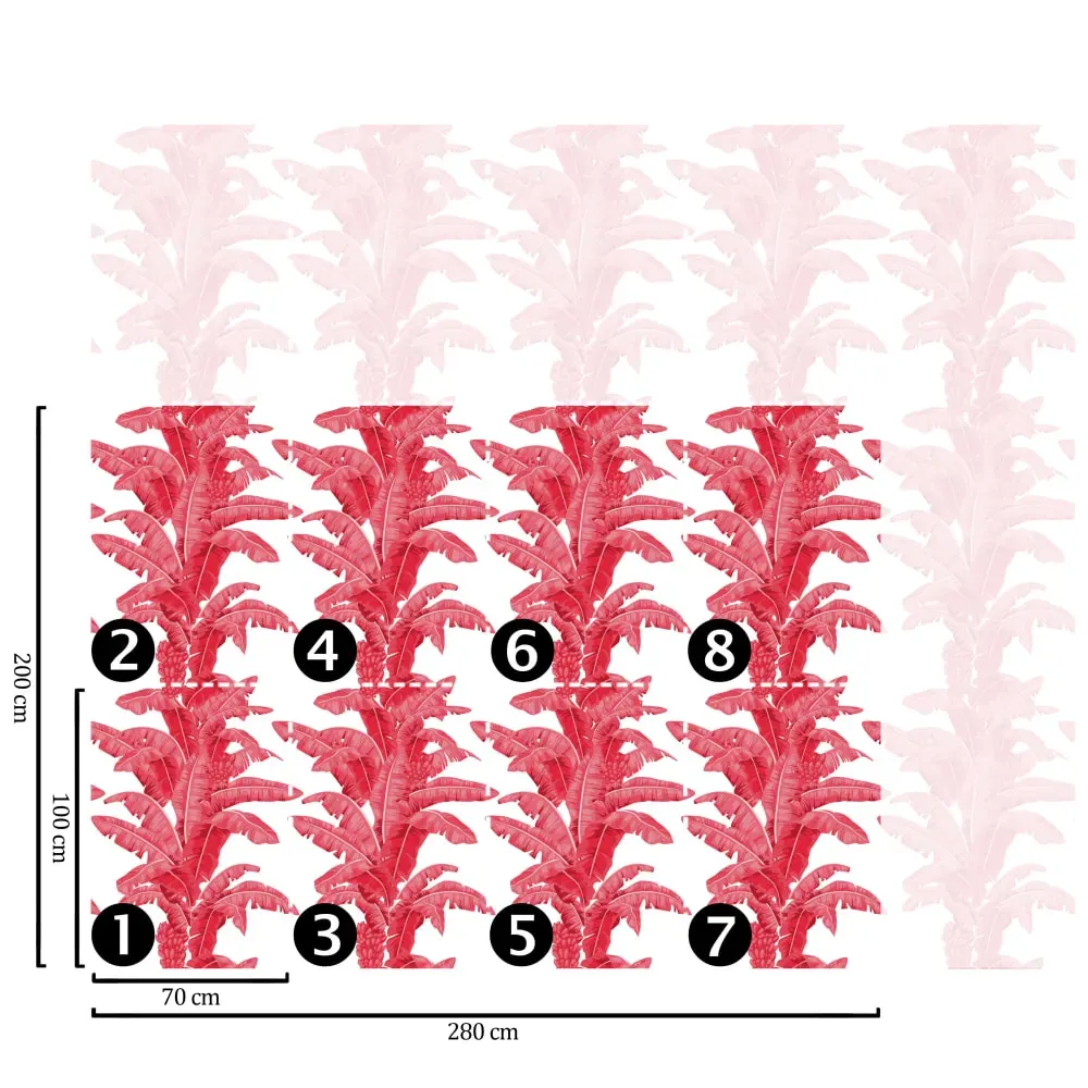 Illustration numéro 2 du produit Papier Peint Palmiers,papier écologique fin,200x280cm,8 feuilles