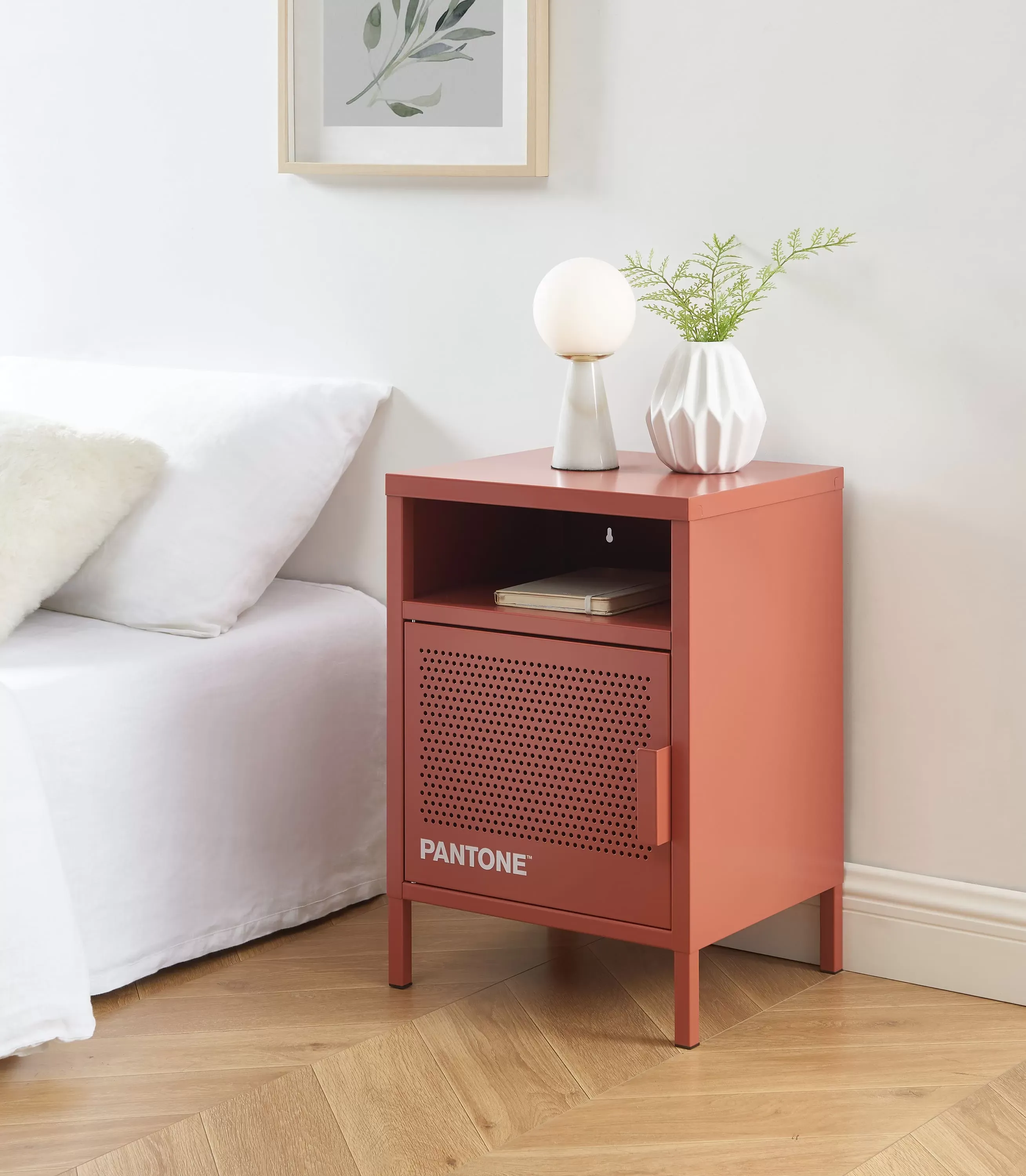 Illustration numéro 2 du produit Table de chevet métal terracotta 40cm