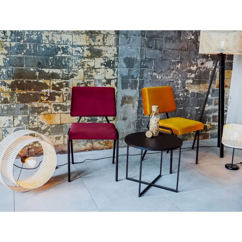 Illustration numéro 2 du produit Chaise Tissu Jaune H. assise 50 cm rembourré