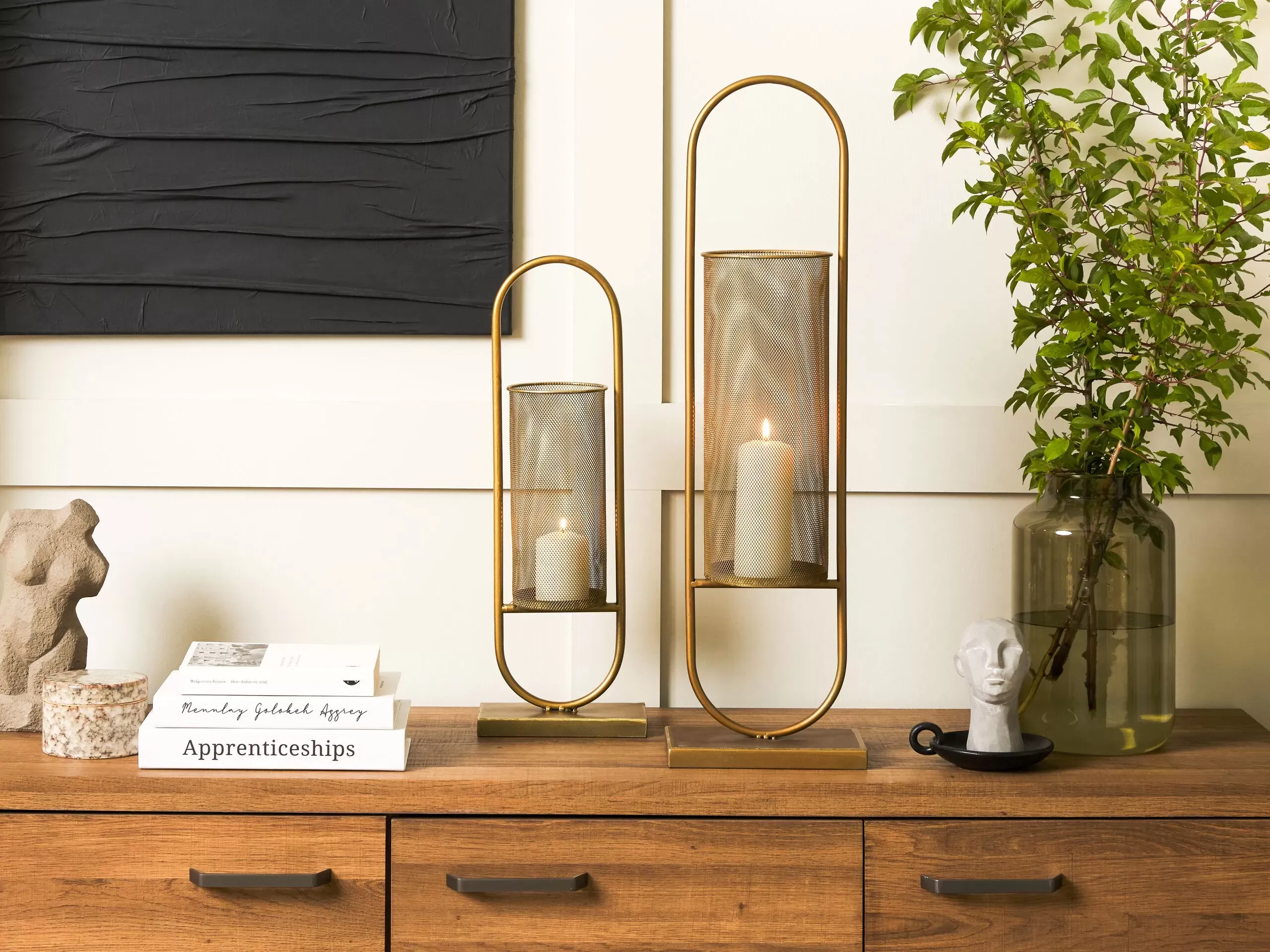 Illustration numéro 2 du produit Bougeoir métal 53 cm doré