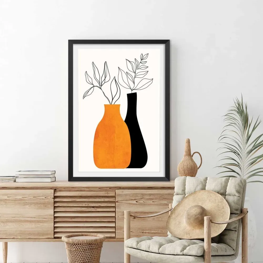 Illustration numéro 2 du produit Affiche fleurs plante avec cadre noir 30x45 cm