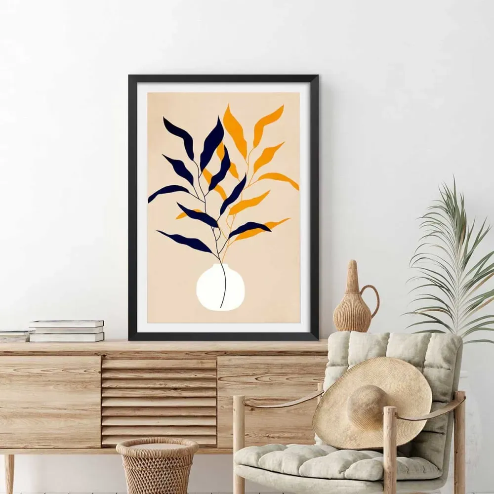 Illustration numéro 2 du produit Affiche fleurs plante et purete avec cadre noir 20x30 cm