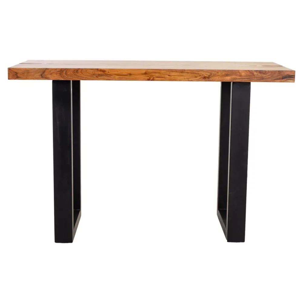 Illustration numéro 2 du produit Meuble d'entrée en bois et métal noir 120x45x75h