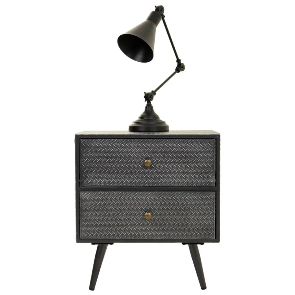 Illustration numéro 2 du produit Table de chevet en métal gris 50x30x56h