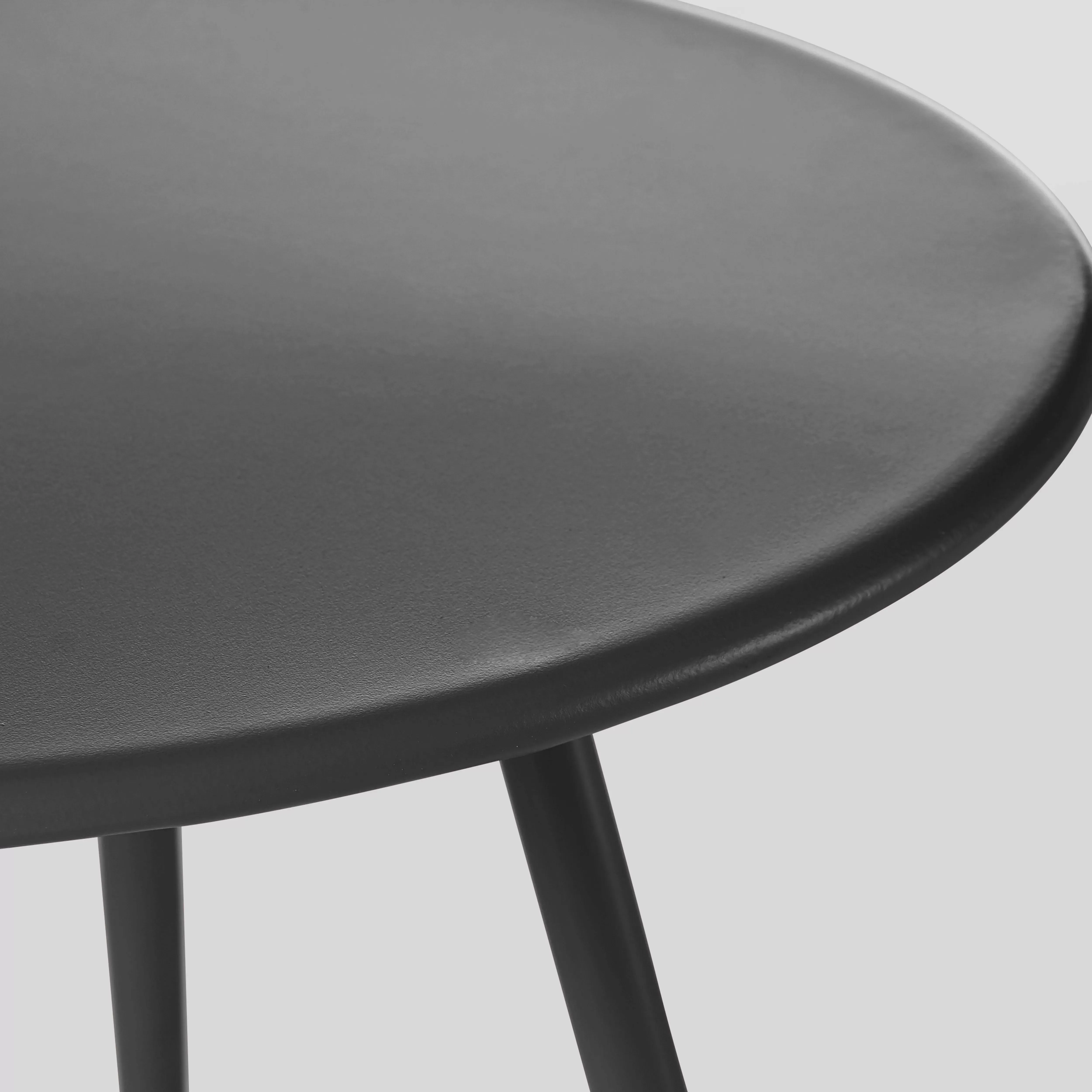Illustration numéro 2 du produit Table basse de jardin ronde en métal gris anthracite 40 cm