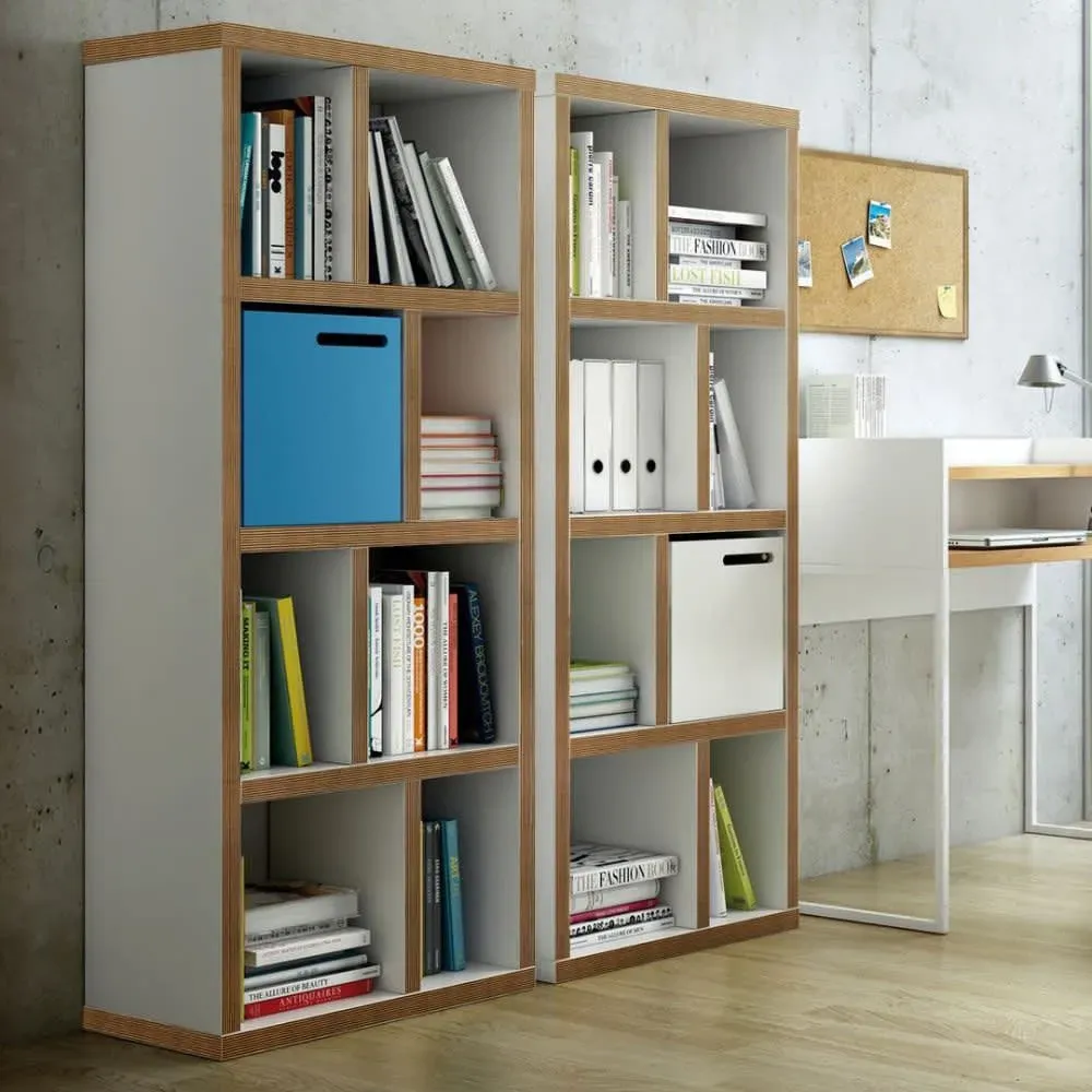 Illustration numéro 2 du produit Bibliothèque blanc laqué et multiplis H159