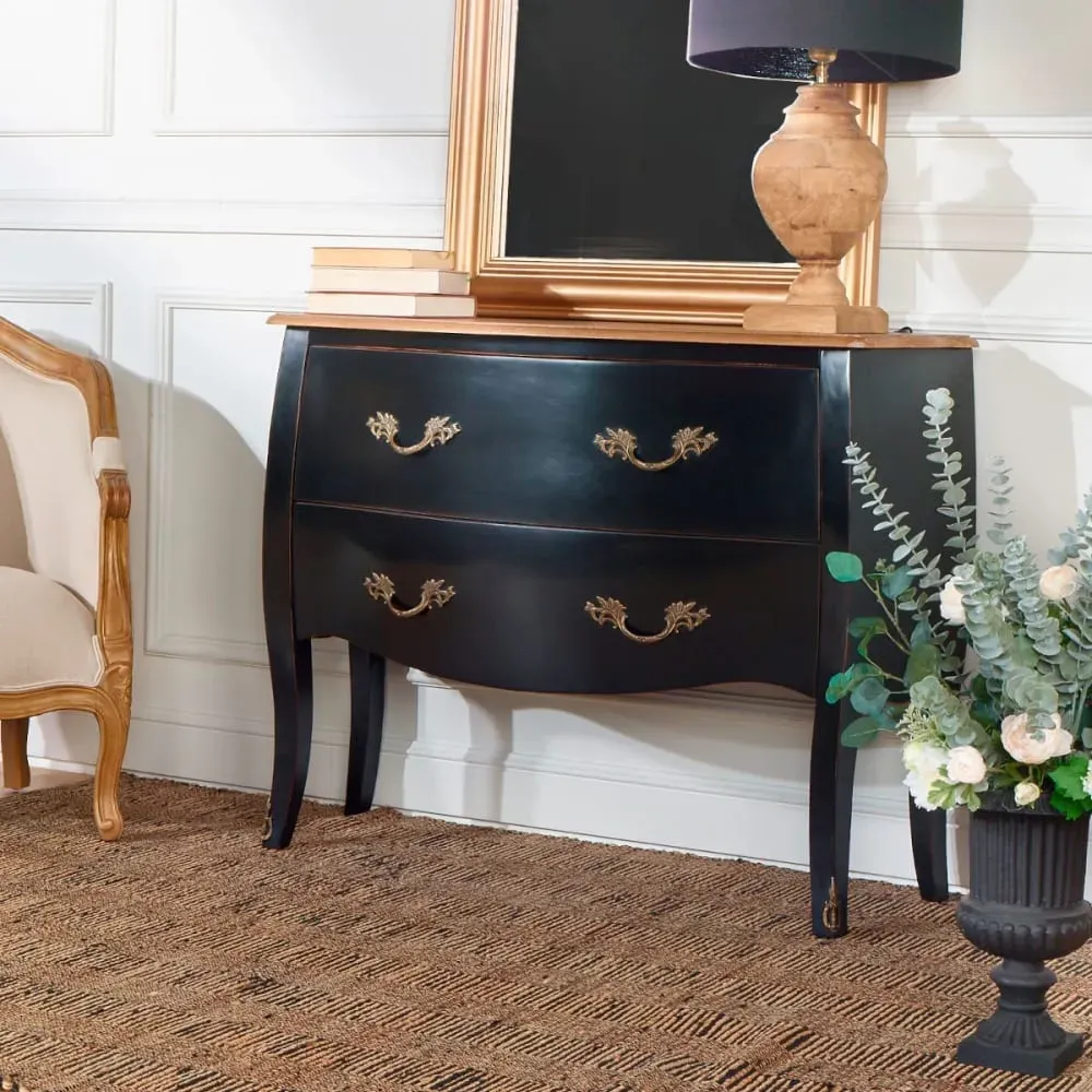 Illustration numéro 2 du produit Commode plateau chêne noir