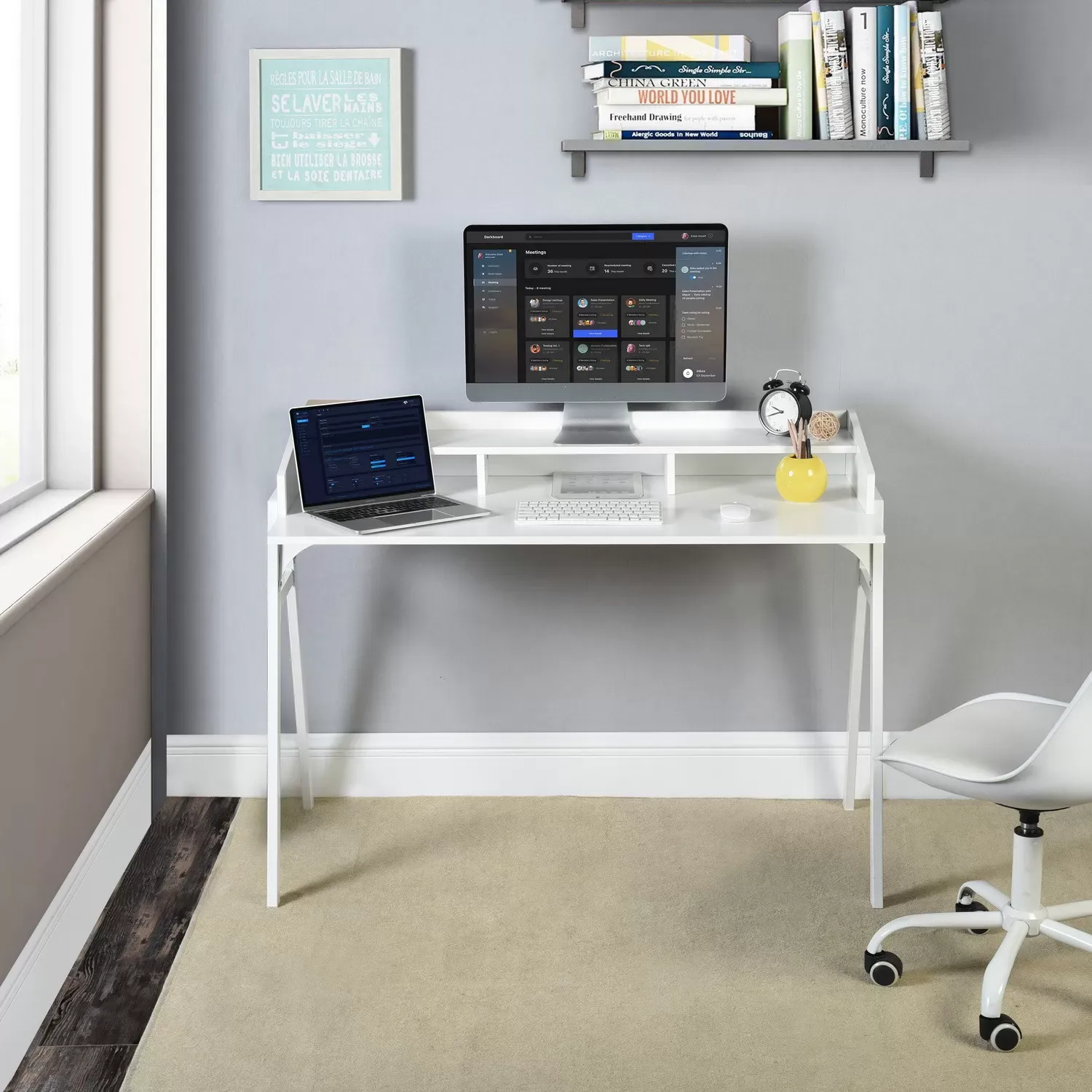 Illustration numéro 2 du produit Console  en Bois et Métal Noir Élégance et Rangement Pratique