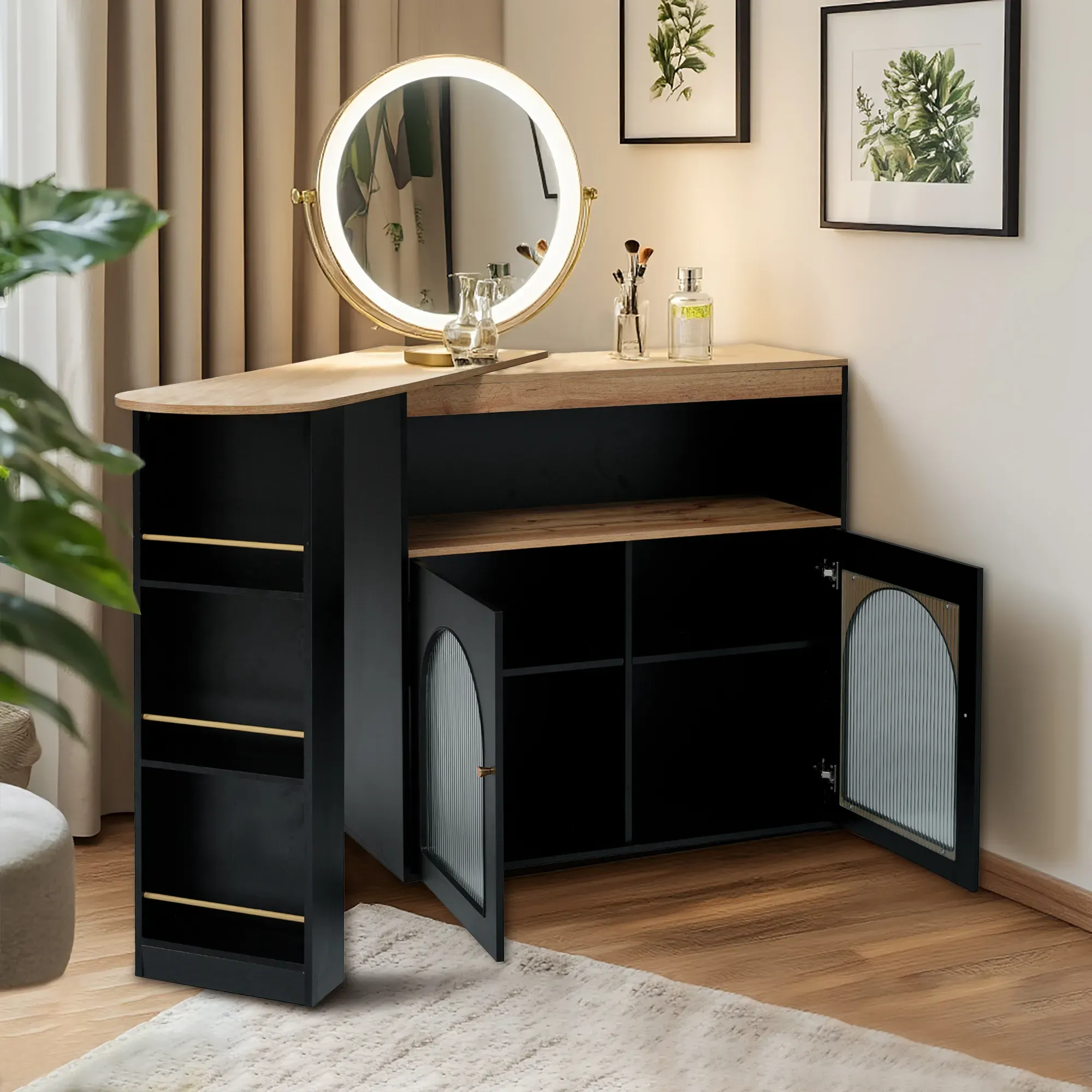 Illustration numéro 2 du produit Coiffeuse avec Rangement Élégance et Fonctionnalité