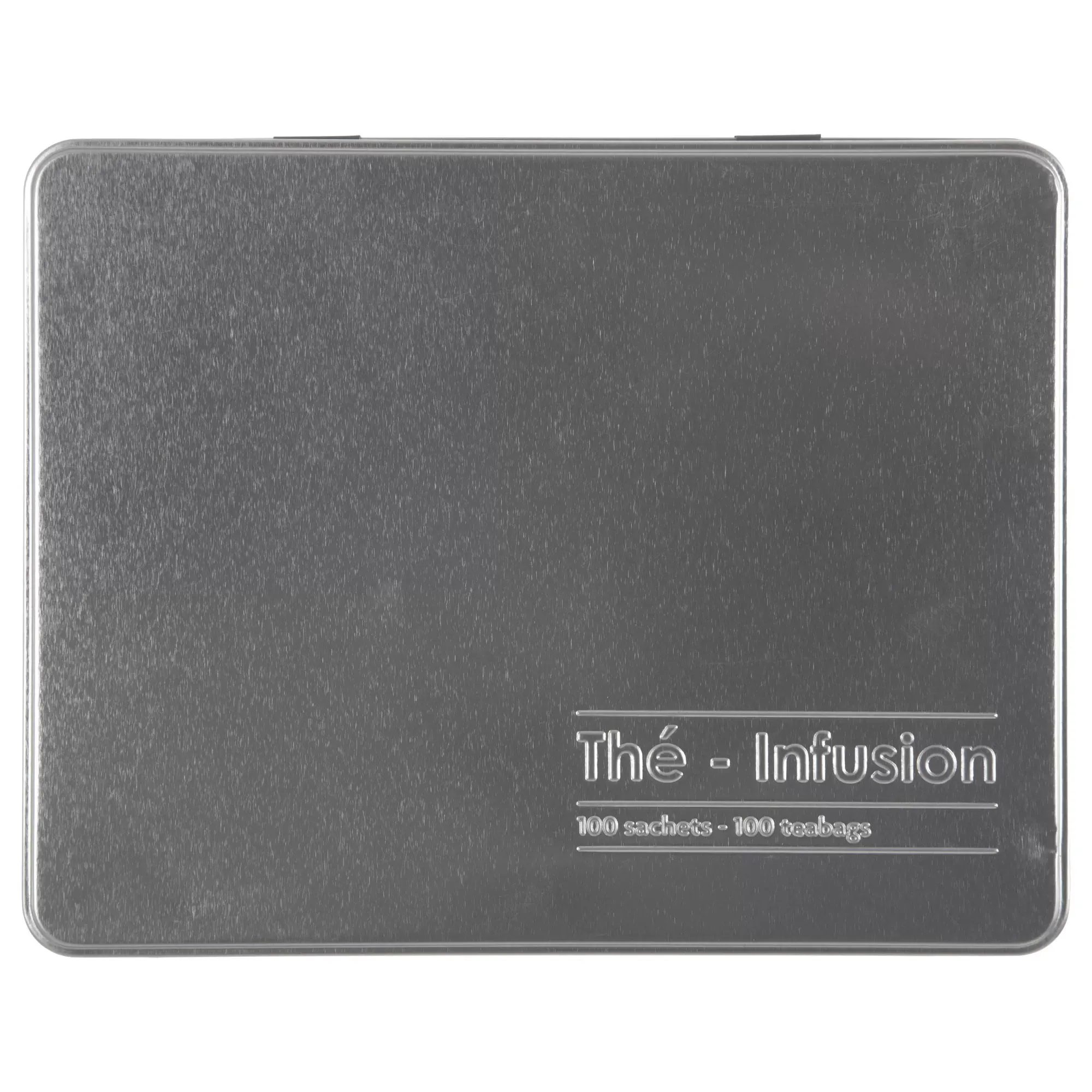 Illustration numéro 2 du produit Boîte à thé en métal noir - 100 sachets