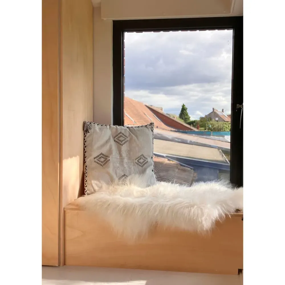 Illustration numéro 2 du produit Tapis en peau de mouton islandais blanc 75x115 cm