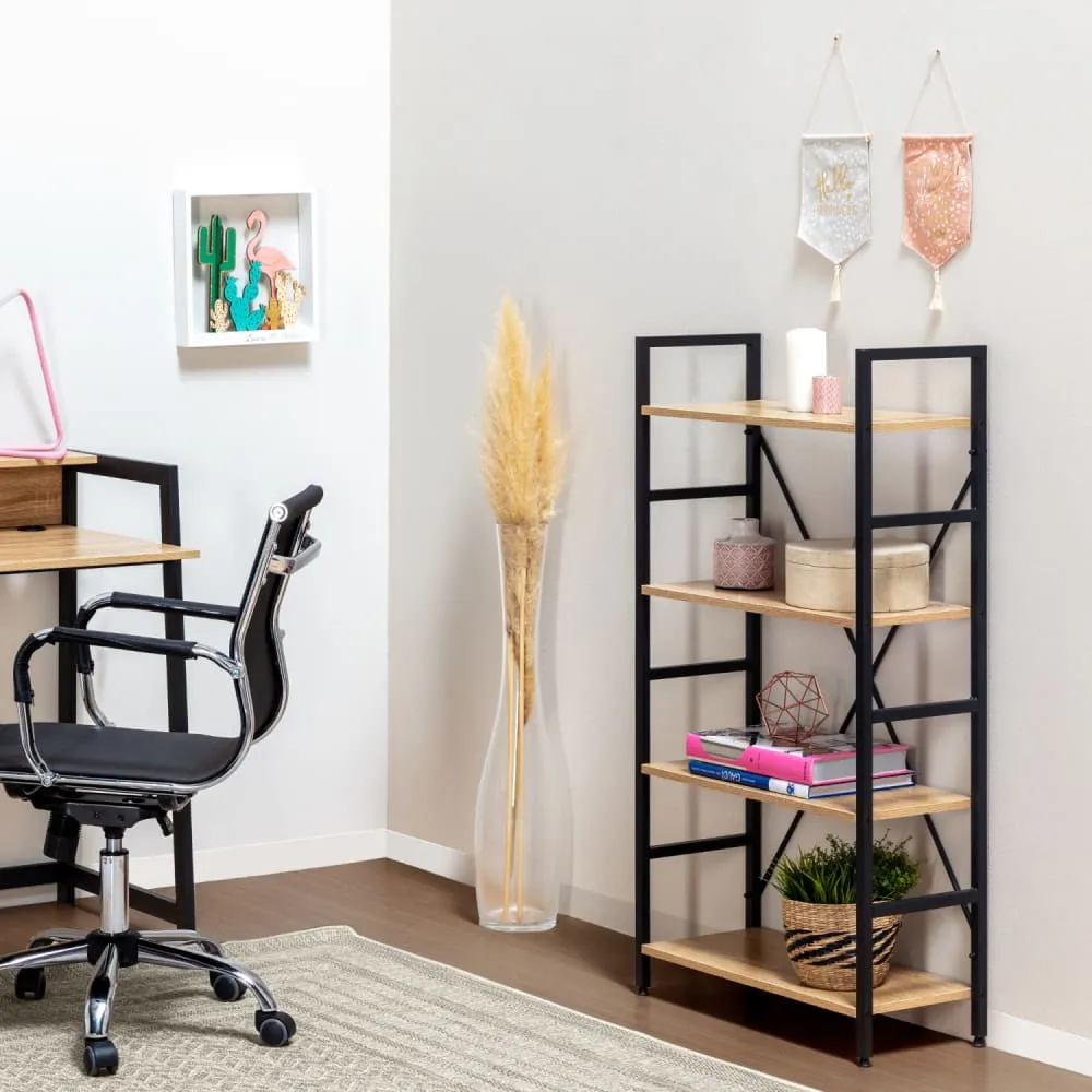 Illustration numéro 2 du produit Étagère bibliothèque bois 4 Étagères, pour salle à manger
