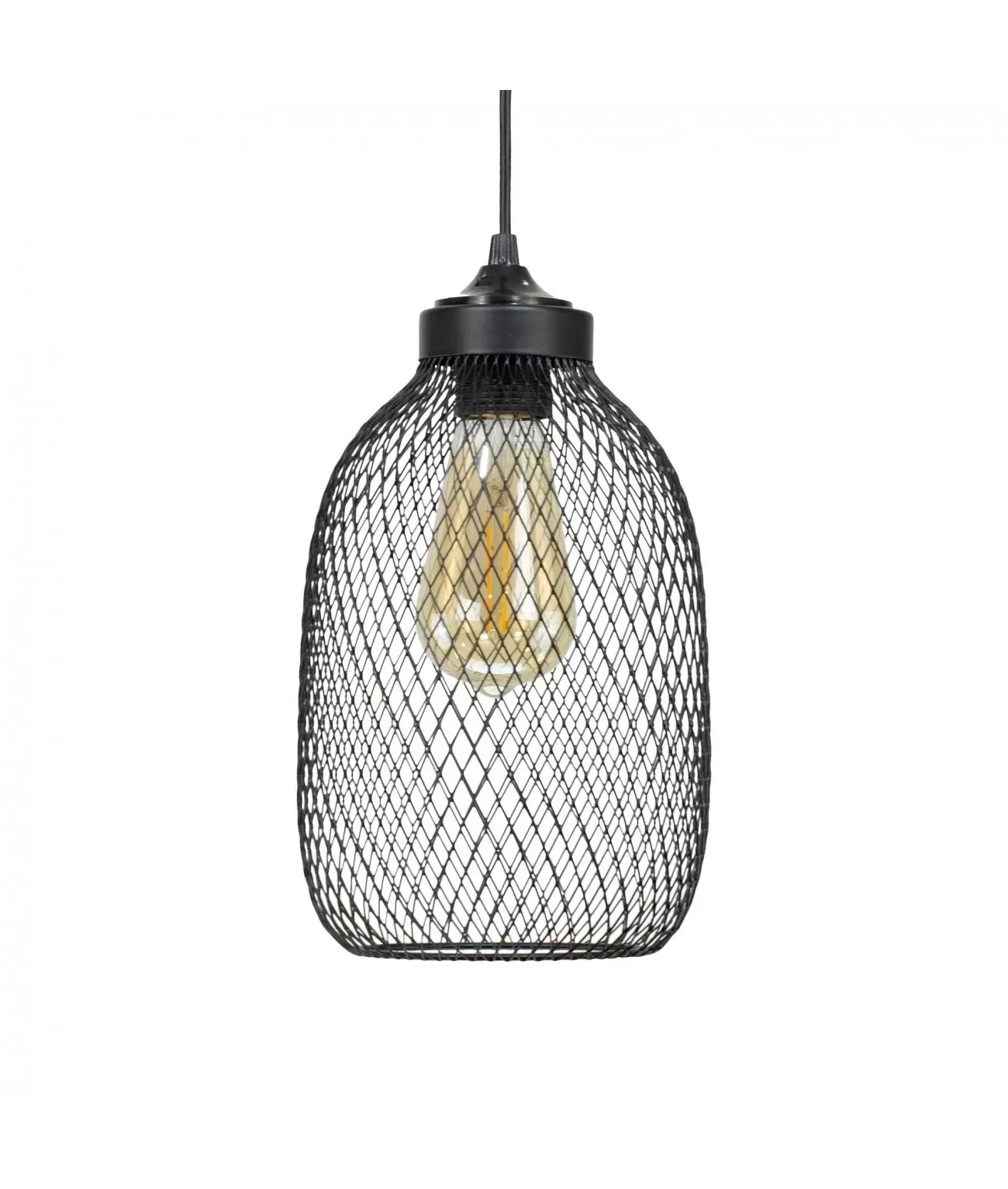 Illustration numéro 2 du produit Suspension en métal grillagé noir