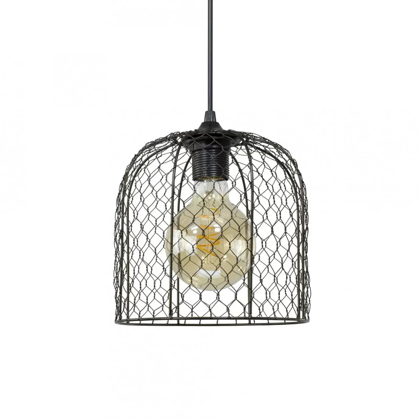 Illustration numéro 2 du produit Suspension en métal grillagé gris anthracite