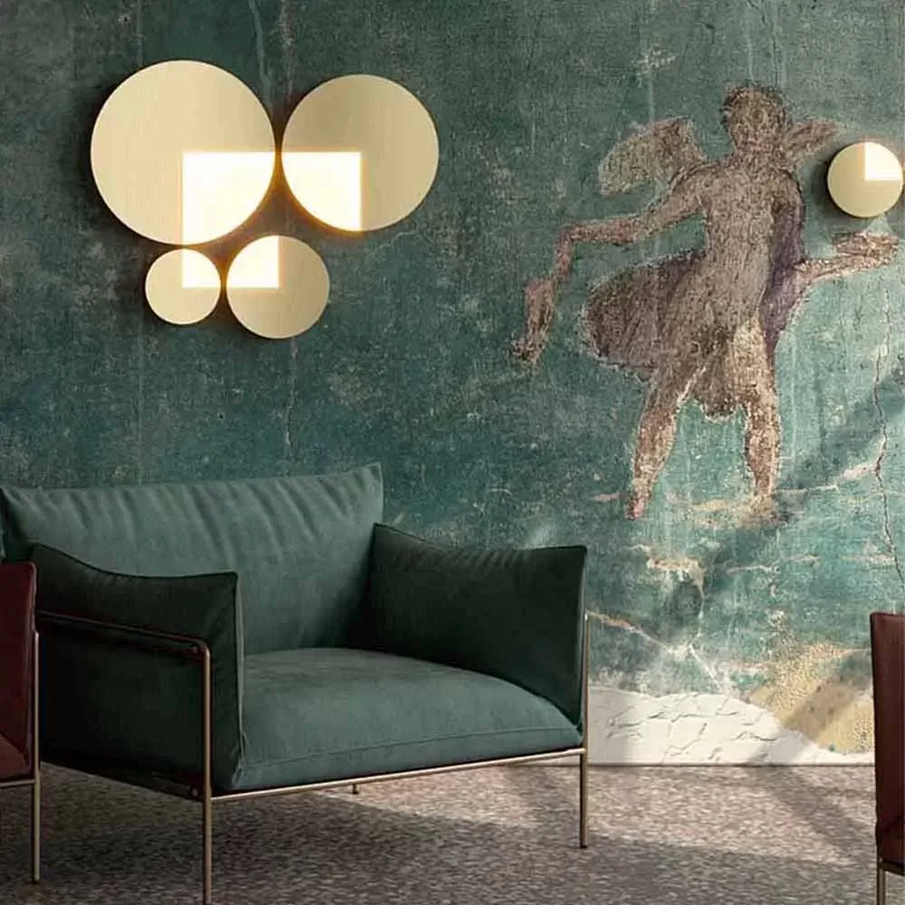 Illustration numéro 2 du produit Applique murale Led 8W moderne et élégante circulaire dorée ø 25 cm