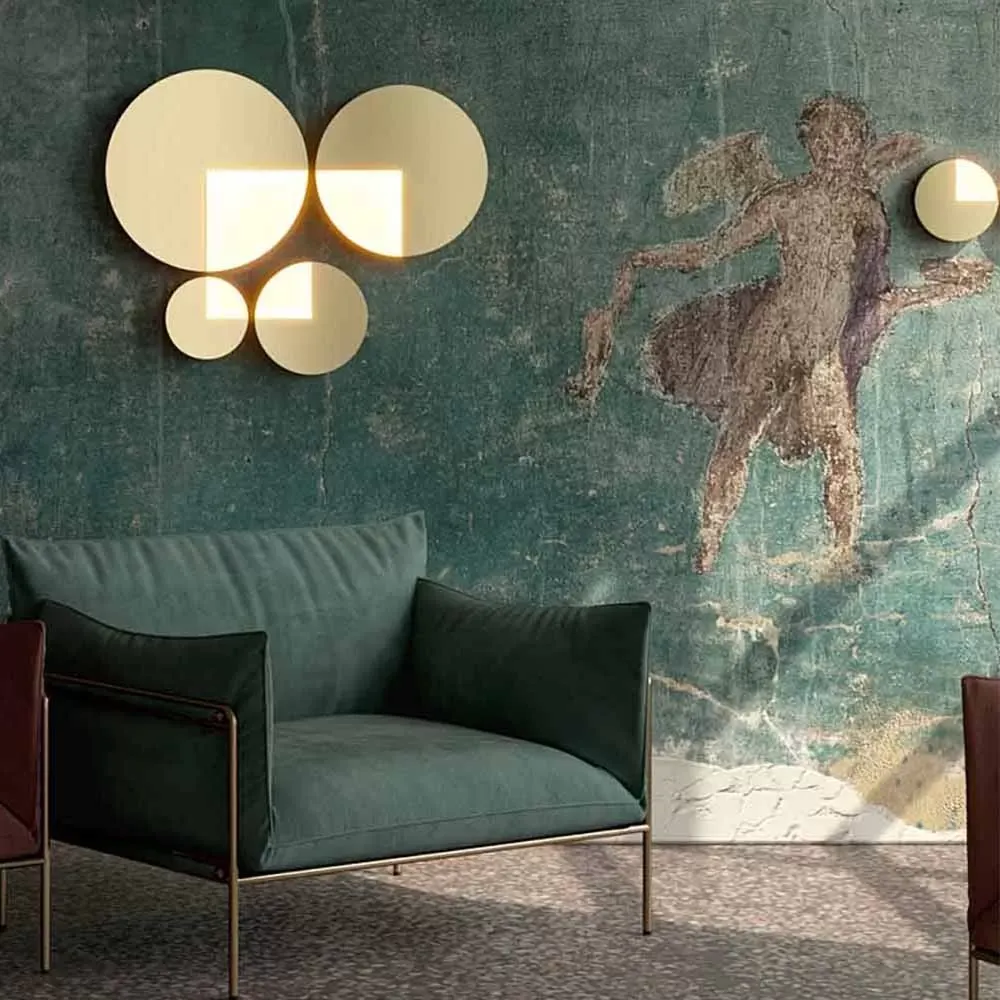 Illustration numéro 2 du produit Applique murale Led 12W moderne et élégante circulaire  doré ø 44,8 cm