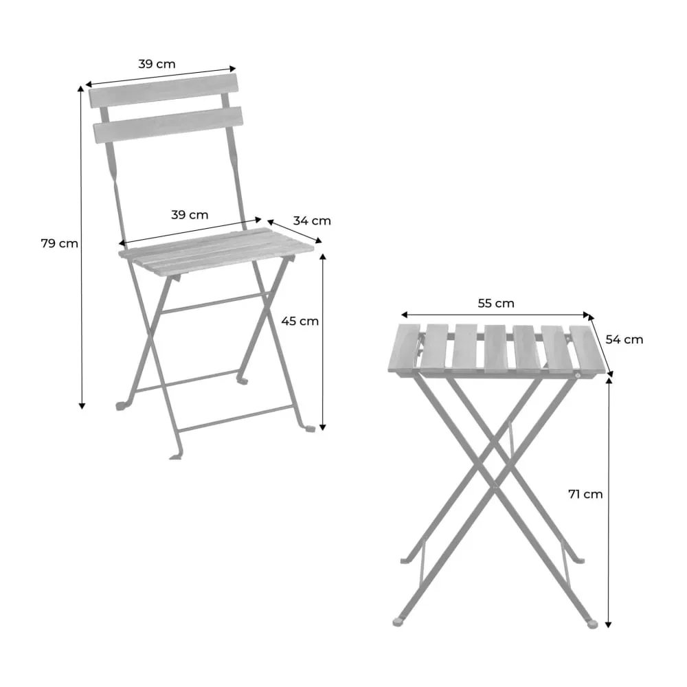 Illustration numéro 2 du produit Table de jardin bistrot en bois, 55 x 54 cm