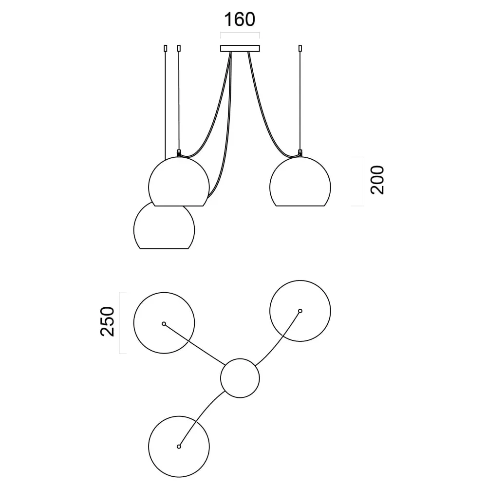 Illustration numéro 2 du produit Suspension métal noir mat