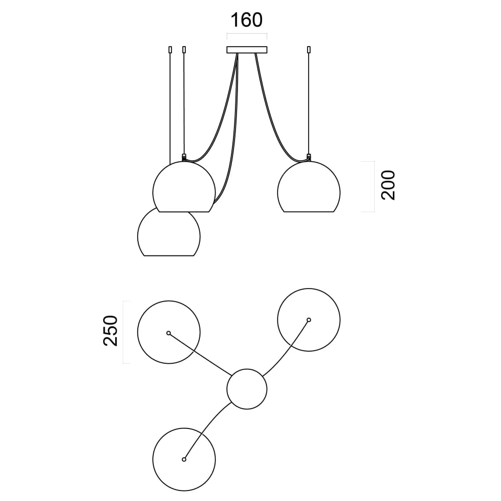 Illustration numéro 2 du produit Suspension métal noir mat et feuille argent interne