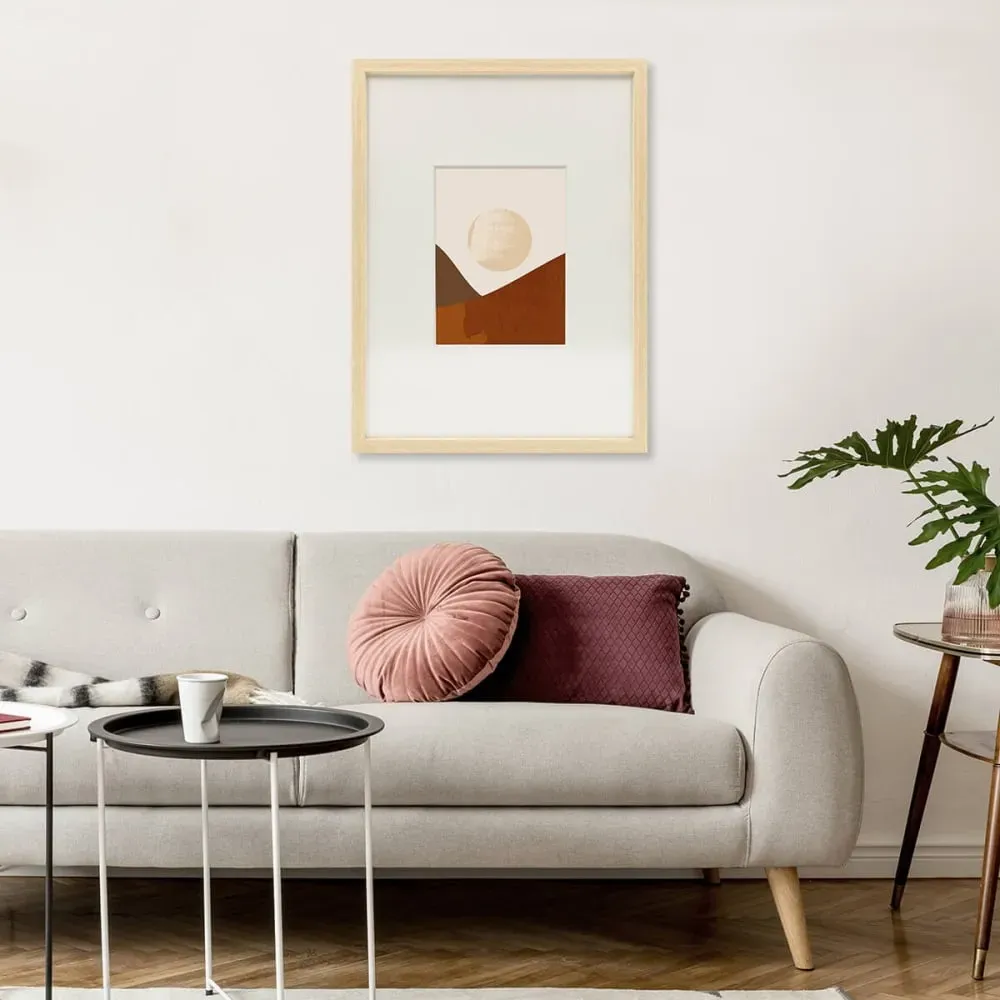 Illustration numéro 2 du produit Cadre photo beige brut 30x40 cm avec passe-partout résine recyclée