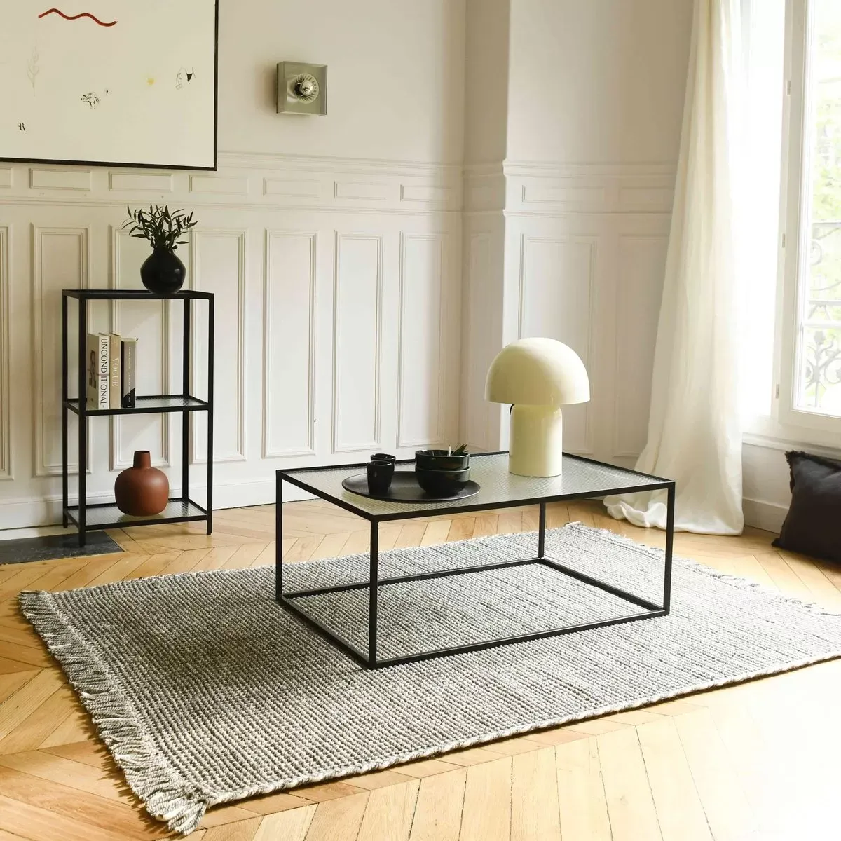 Illustration numéro 2 du produit Tapis rectangulaire laine tressée