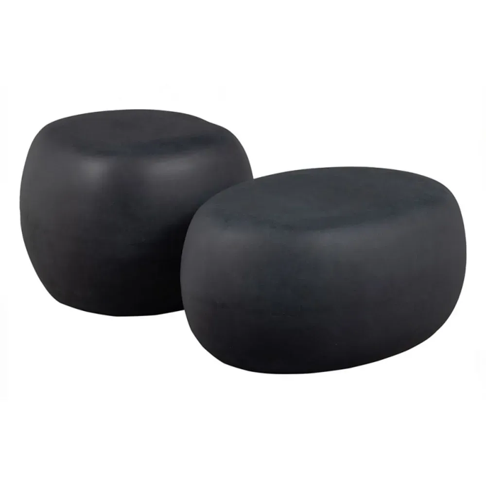 Illustration numéro 2 du produit Table d'appoint en fibre de terre cuite aspect béton gris foncé