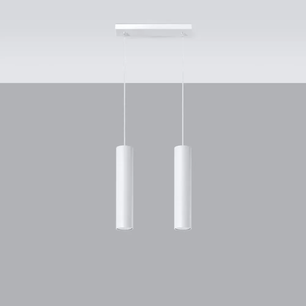 Illustration numéro 2 du produit Lampe suspendue acier blanc H 90 cm