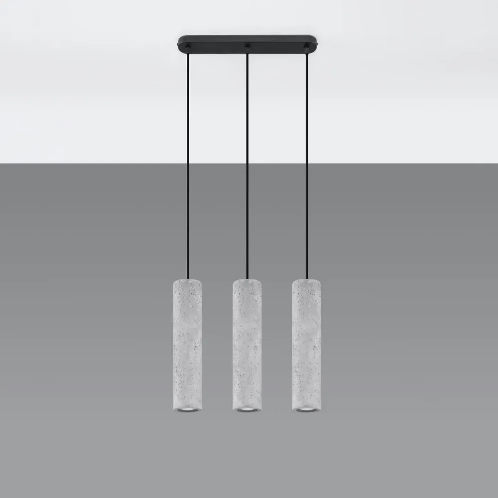 Illustration numéro 2 du produit Lampe suspendue béton gris H 90 cm