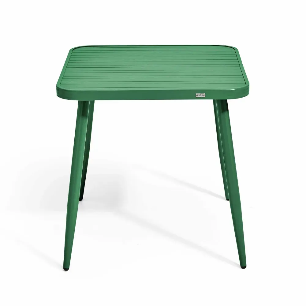 Illustration numéro 2 du produit Table de jardin carrée en aluminium vert olive