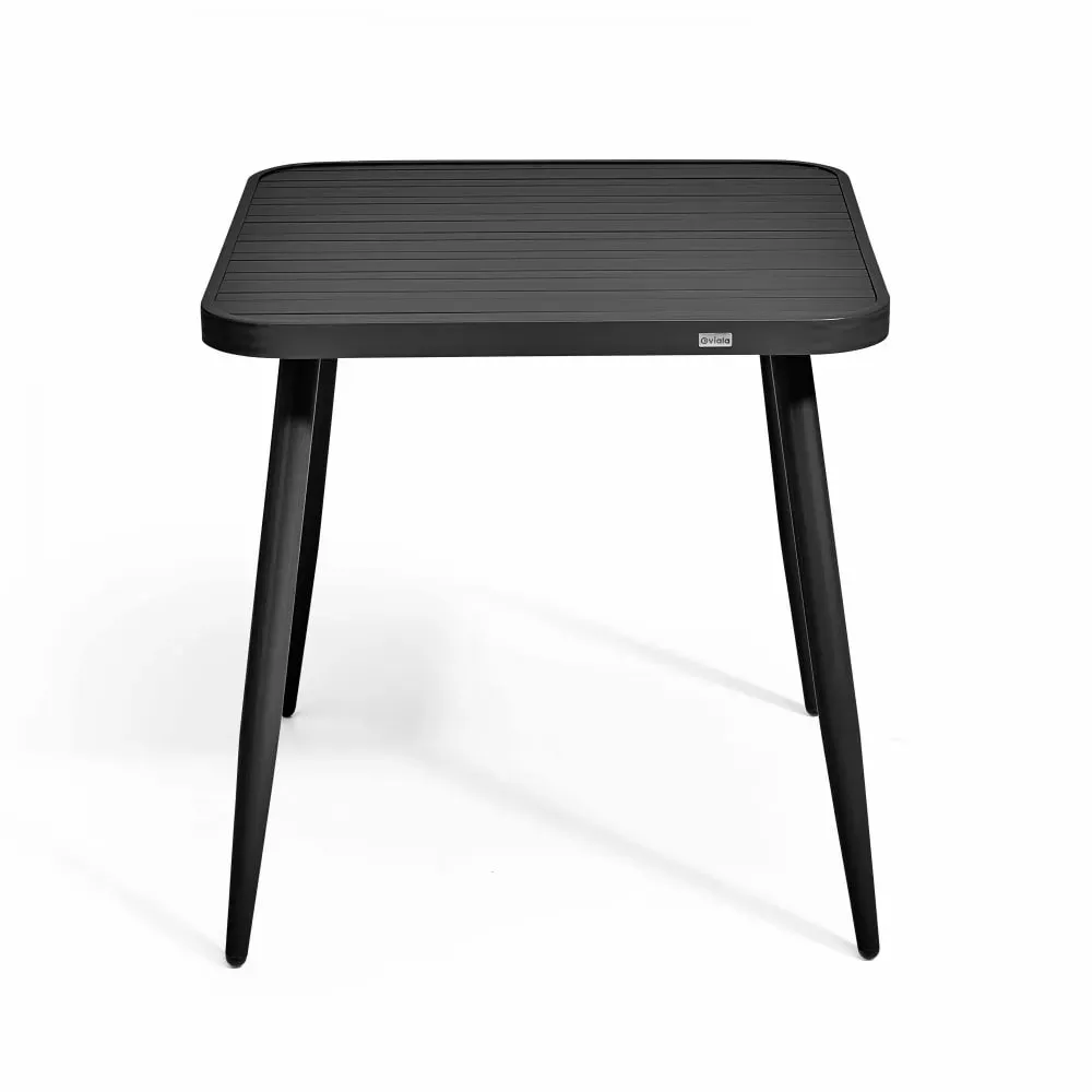 Illustration numéro 2 du produit Table de jardin carrée en aluminium noir