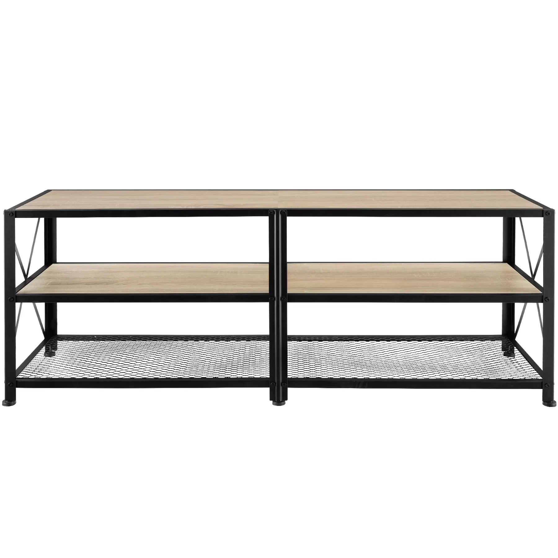 Illustration numéro 2 du produit Meuble TV Style industriel Pieds réglables en hauteur Bois clair