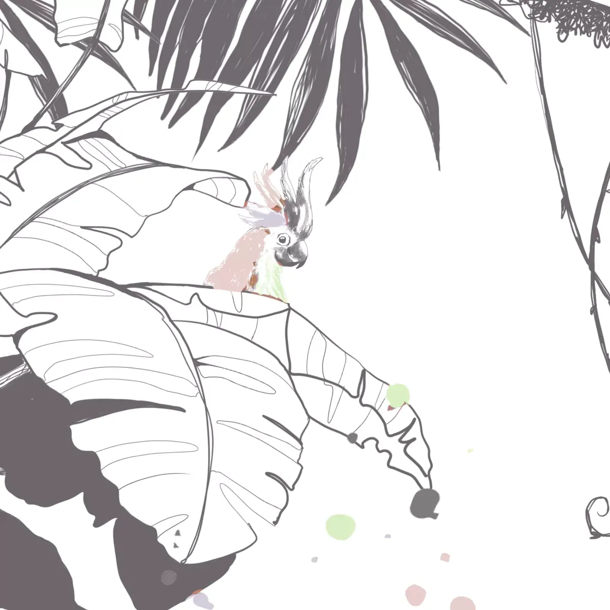 Illustration numéro 2 du produit Papier peint panoramique enfant scènes girafes gris clair 170x250cm