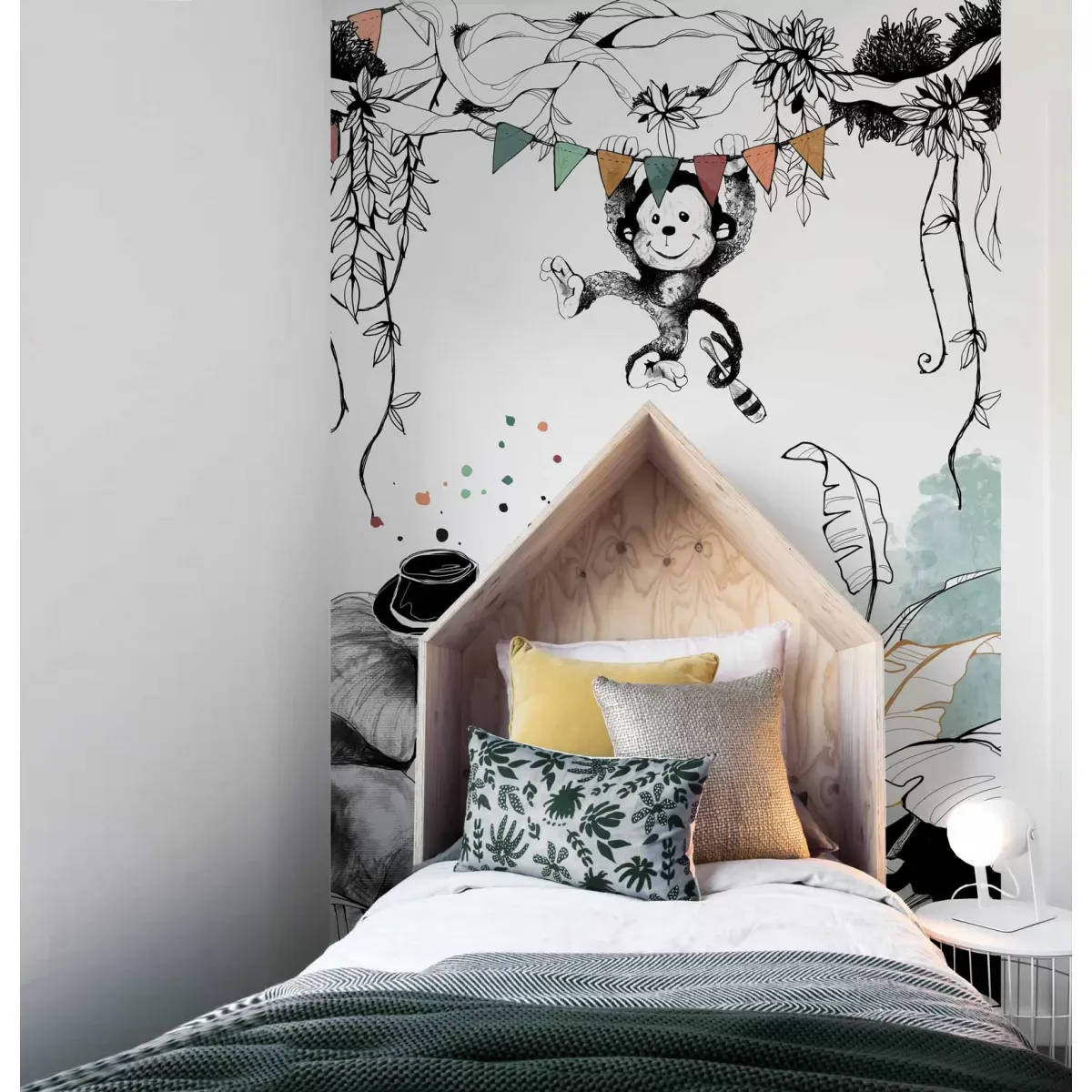 Illustration numéro 2 du produit Papier peint panoramique enfant cirque de la jungle couleurs 170x250cm