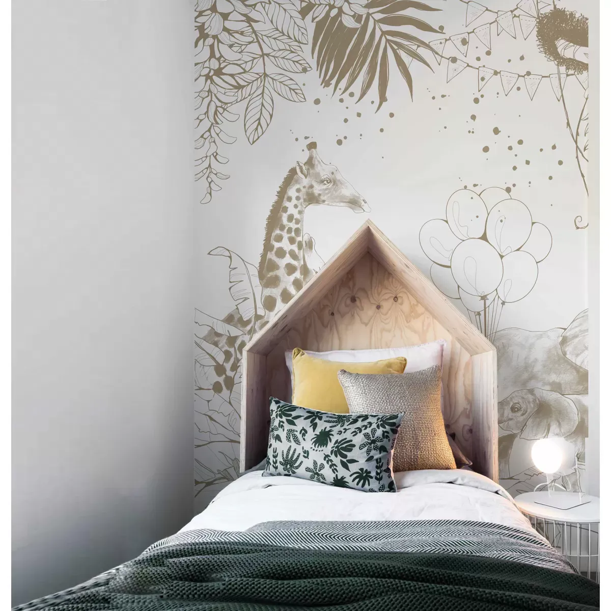 Illustration numéro 2 du produit Papier peint panoramique enfant cirque de la jungle brun clair 340x250