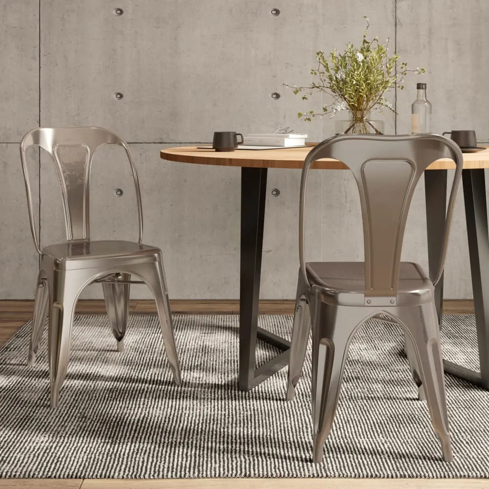 Illustration numéro 2 du produit Lot de 2 chaises en métal chromé