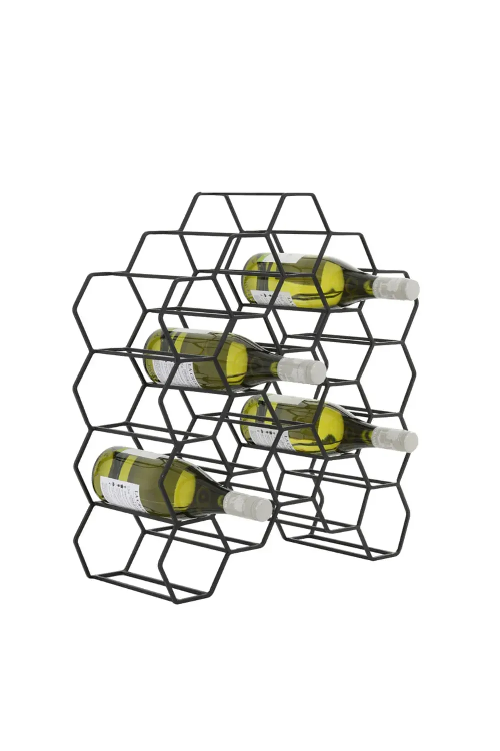 Illustration numéro 2 du produit Casier à vin noir métal 48x18x52cm