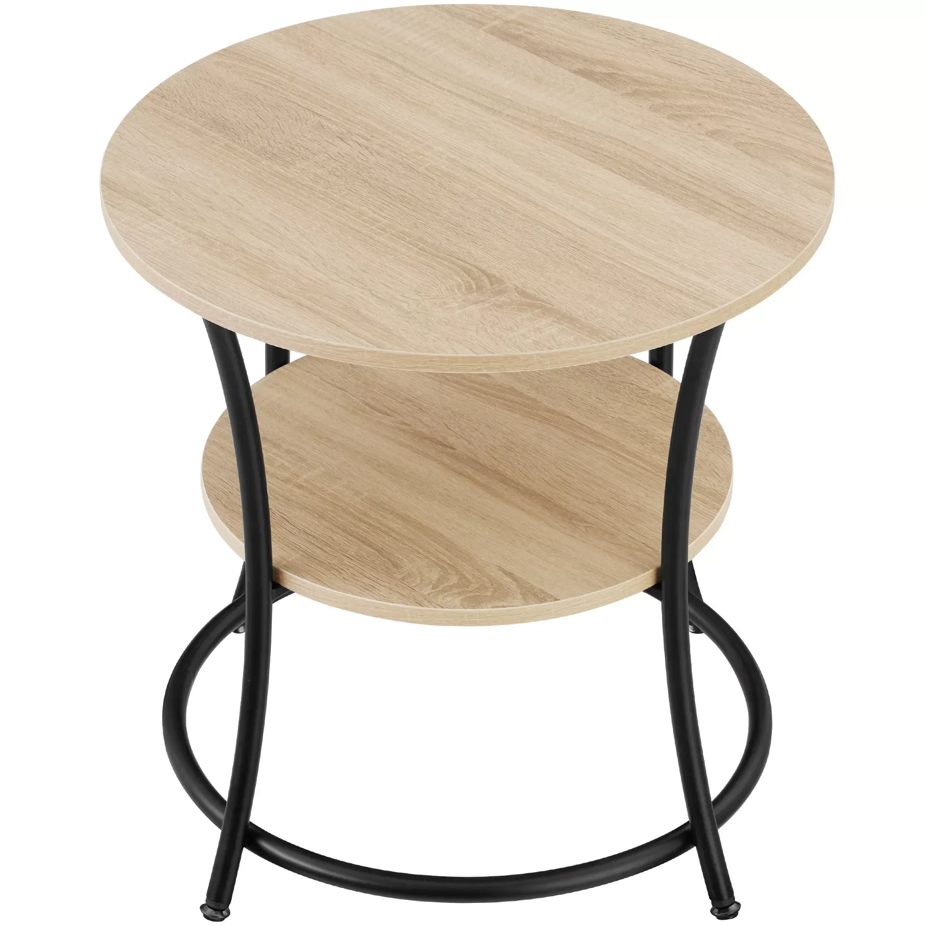 Illustration numéro 2 du produit Table d'appoint Style industriel 55 x 56 cm bois clair