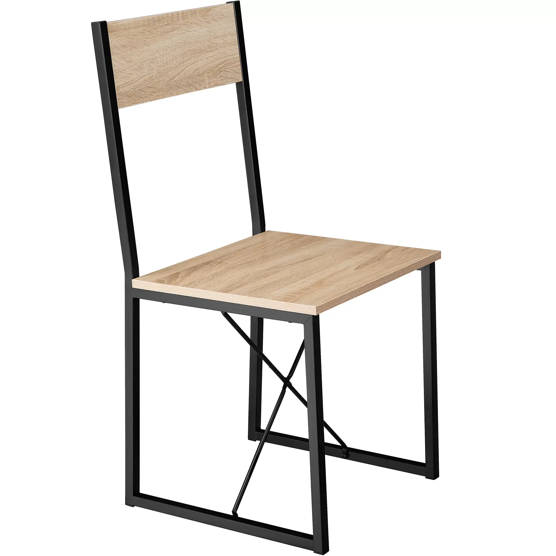 Illustration numéro 2 du produit Ensemble chaises de salle à manger 3 pièces Bois et Acier Bois clair