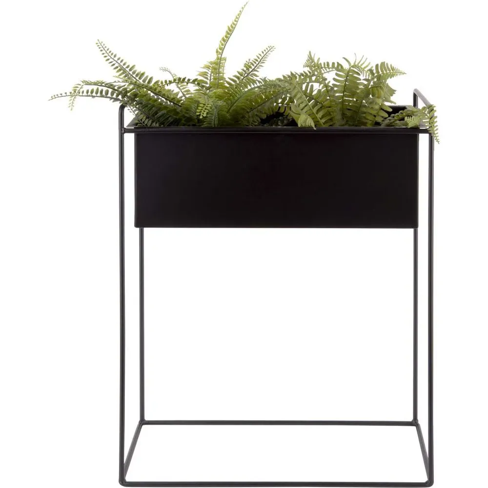 Illustration numéro 2 du produit Pot à fleurs fer noir 51x24x65cm