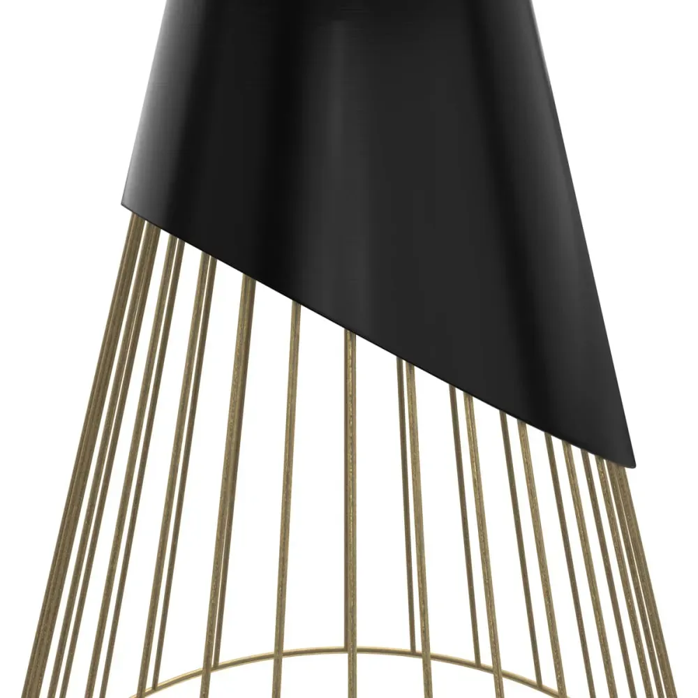 Illustration numéro 2 du produit Table d'appoint ronde en métal noir et laiton D45 cm