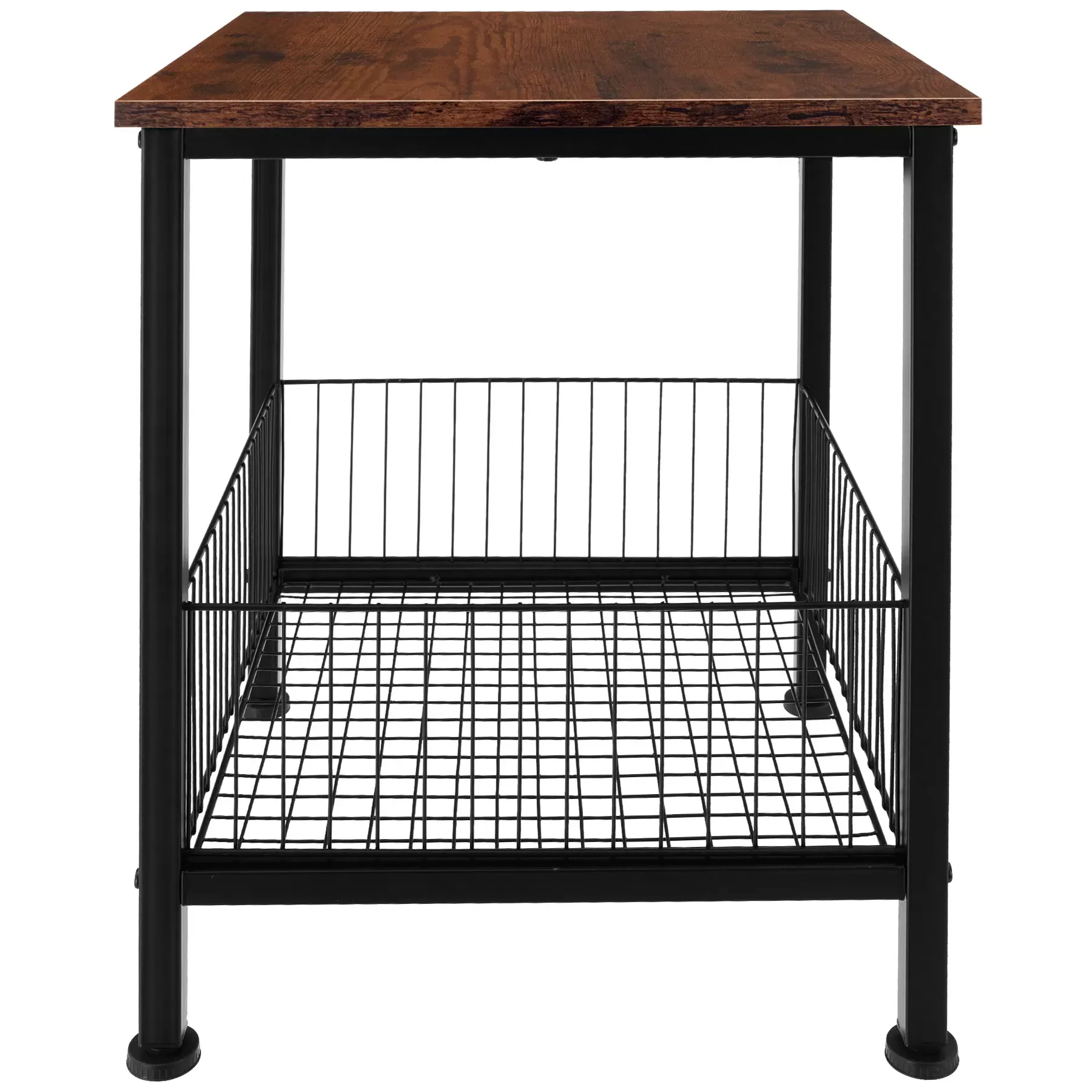 Illustration numéro 2 du produit Table d'appoint Style industriel 40 x 40 x 55,5 cm bois foncé