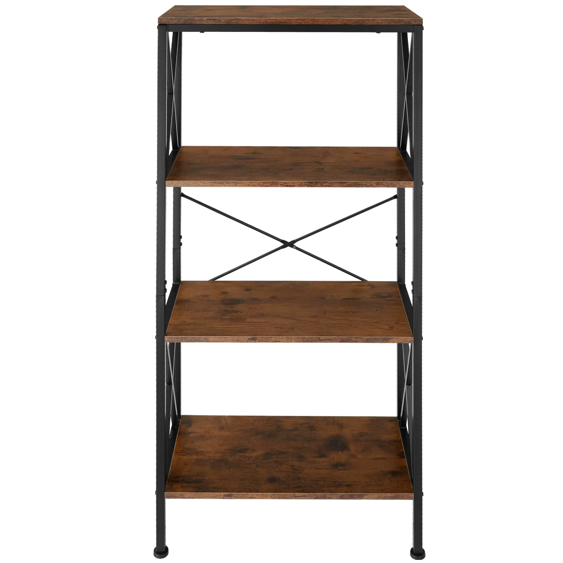 Illustration numéro 2 du produit Étagère style industriel antibasculement 615x315x1335 cm bois foncé