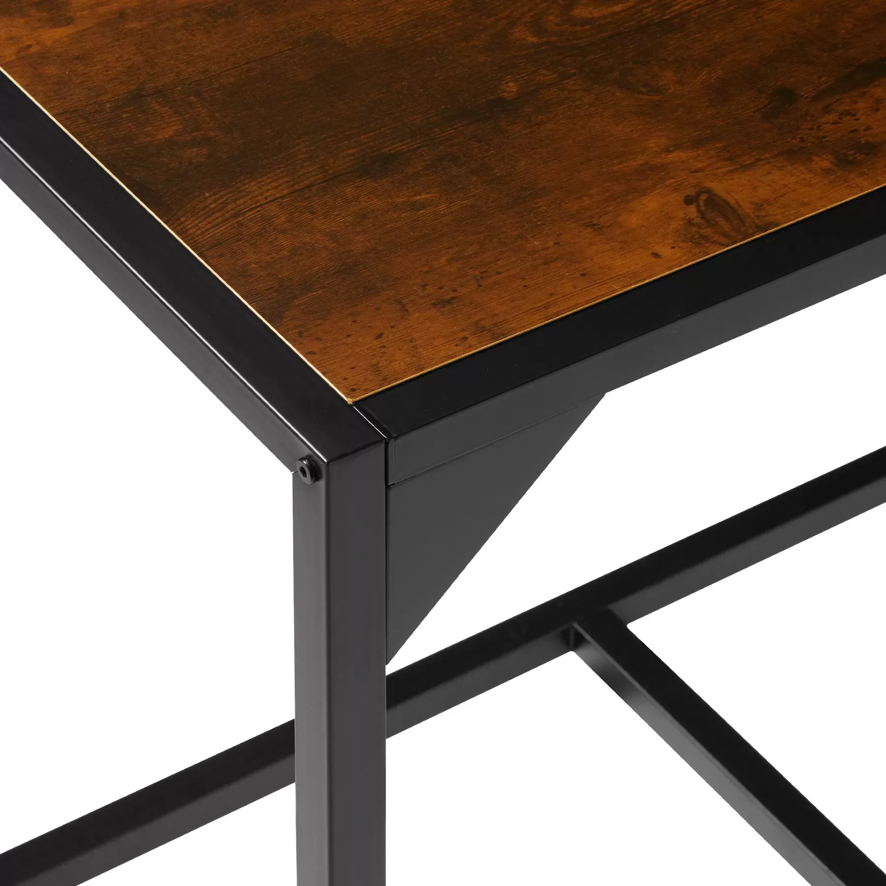 Illustration numéro 2 du produit Ensemble chaises de salle à manger 3 pièces Bois et Acier Bois foncé