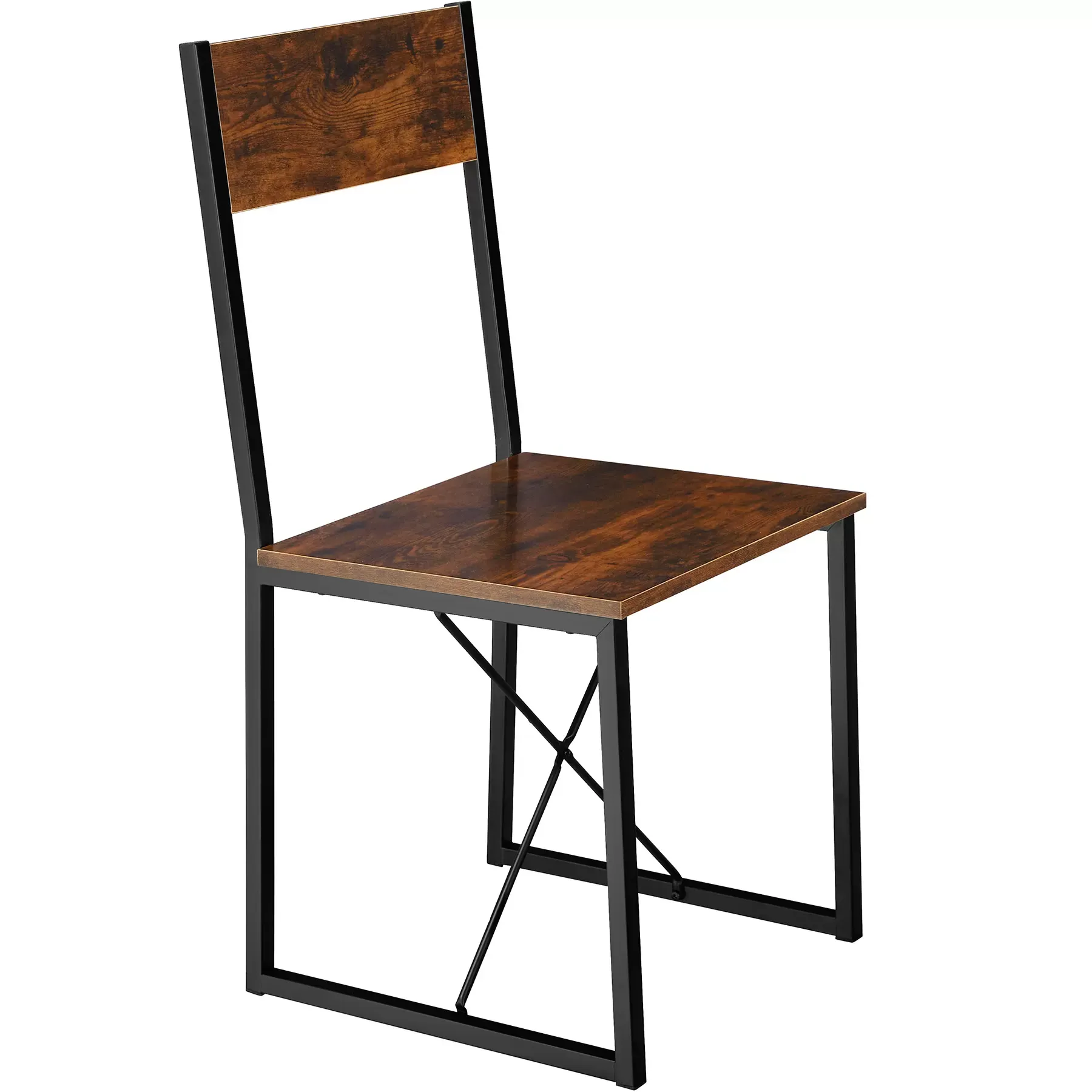 Illustration numéro 2 du produit Ensemble chaises de salle à manger 3 pièces Bois et Acier Bois foncé