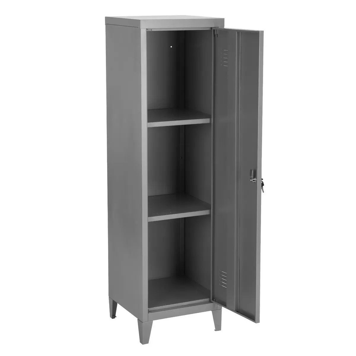 Illustration numéro 2 du produit Meuble de cuisine bas bleu sculpté avec rangements et tiroirs