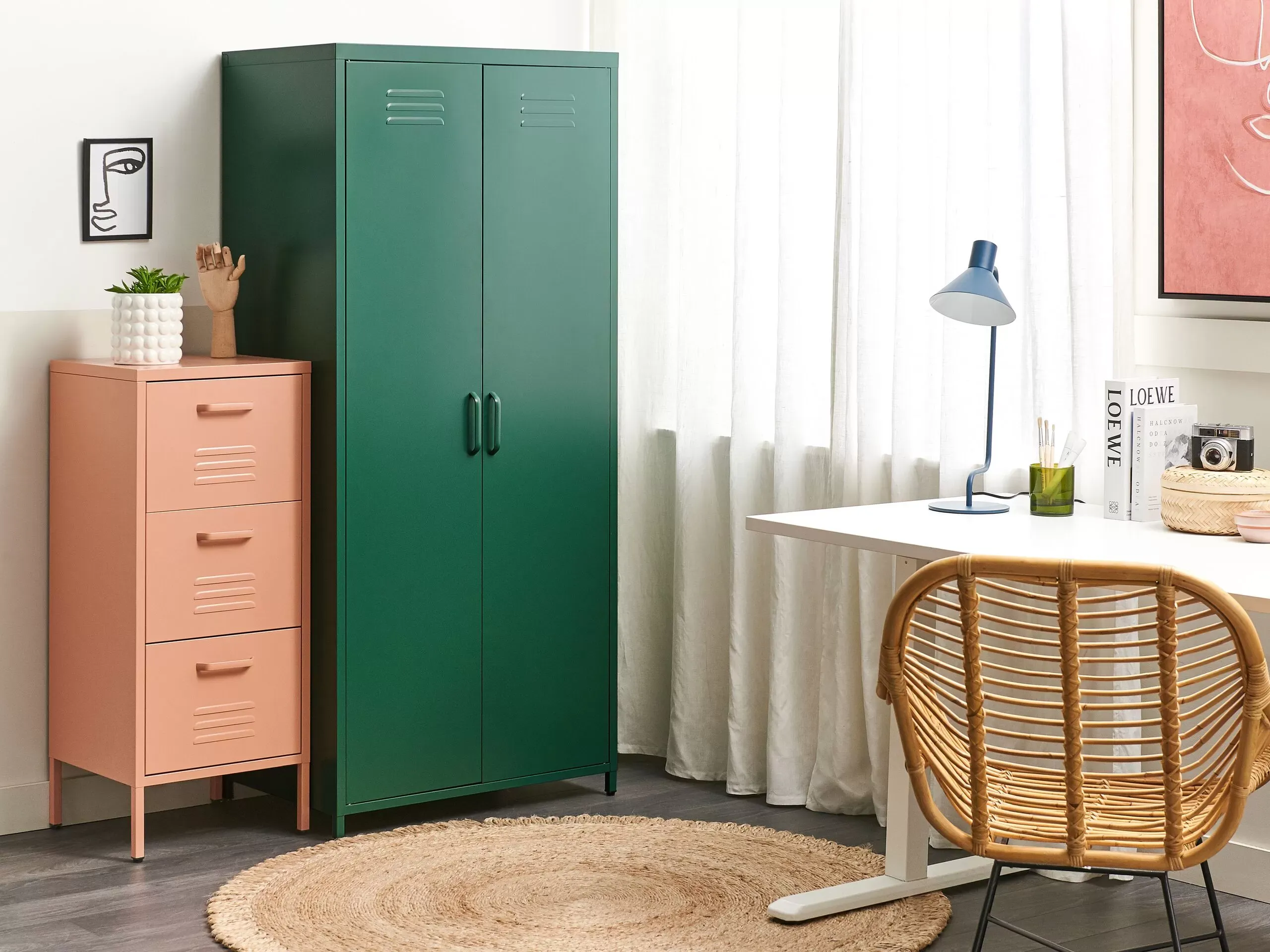 Illustration numéro 2 du produit Meuble de rangement  métal vert