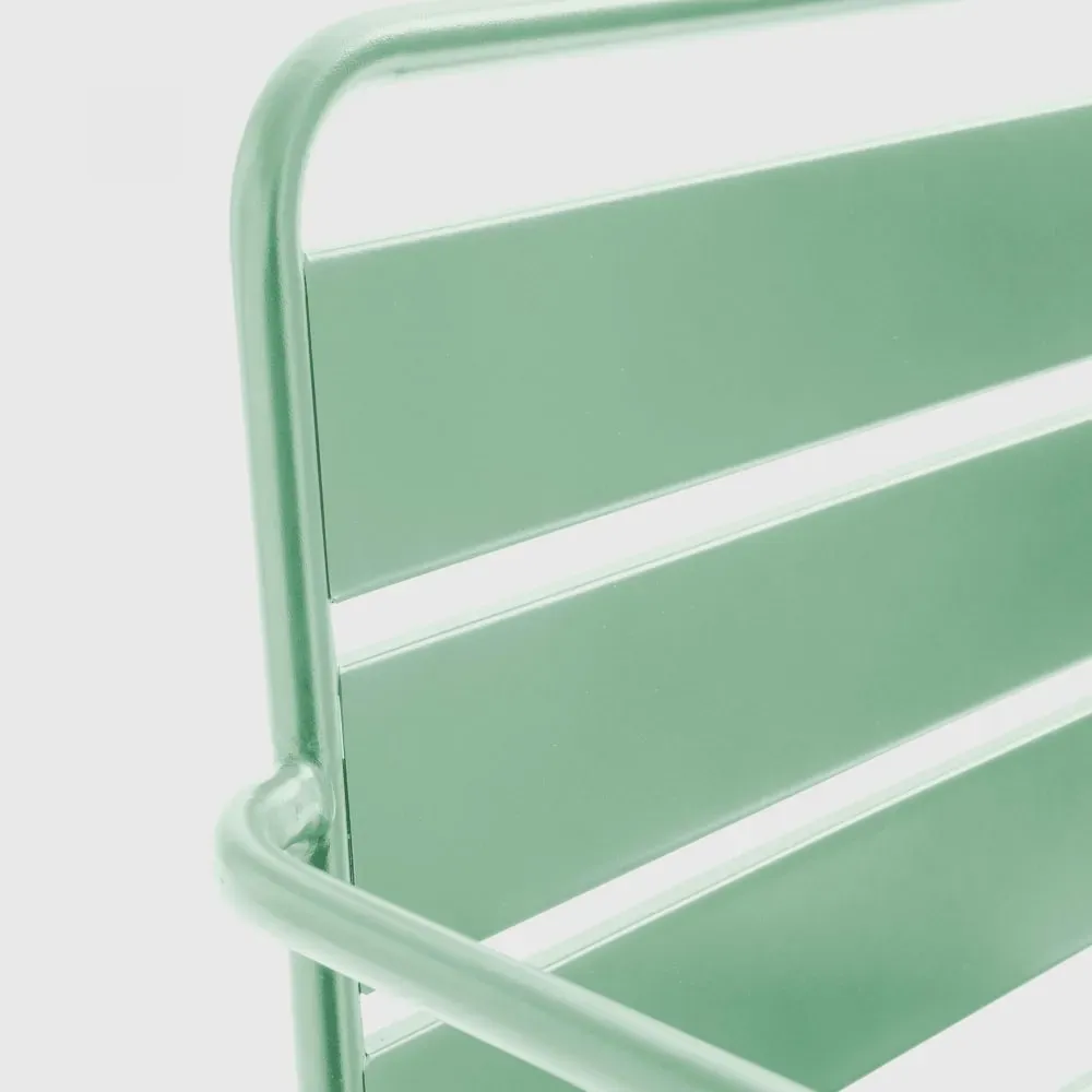 Illustration numéro 2 du produit Canapé de jardin en métal vert sauge