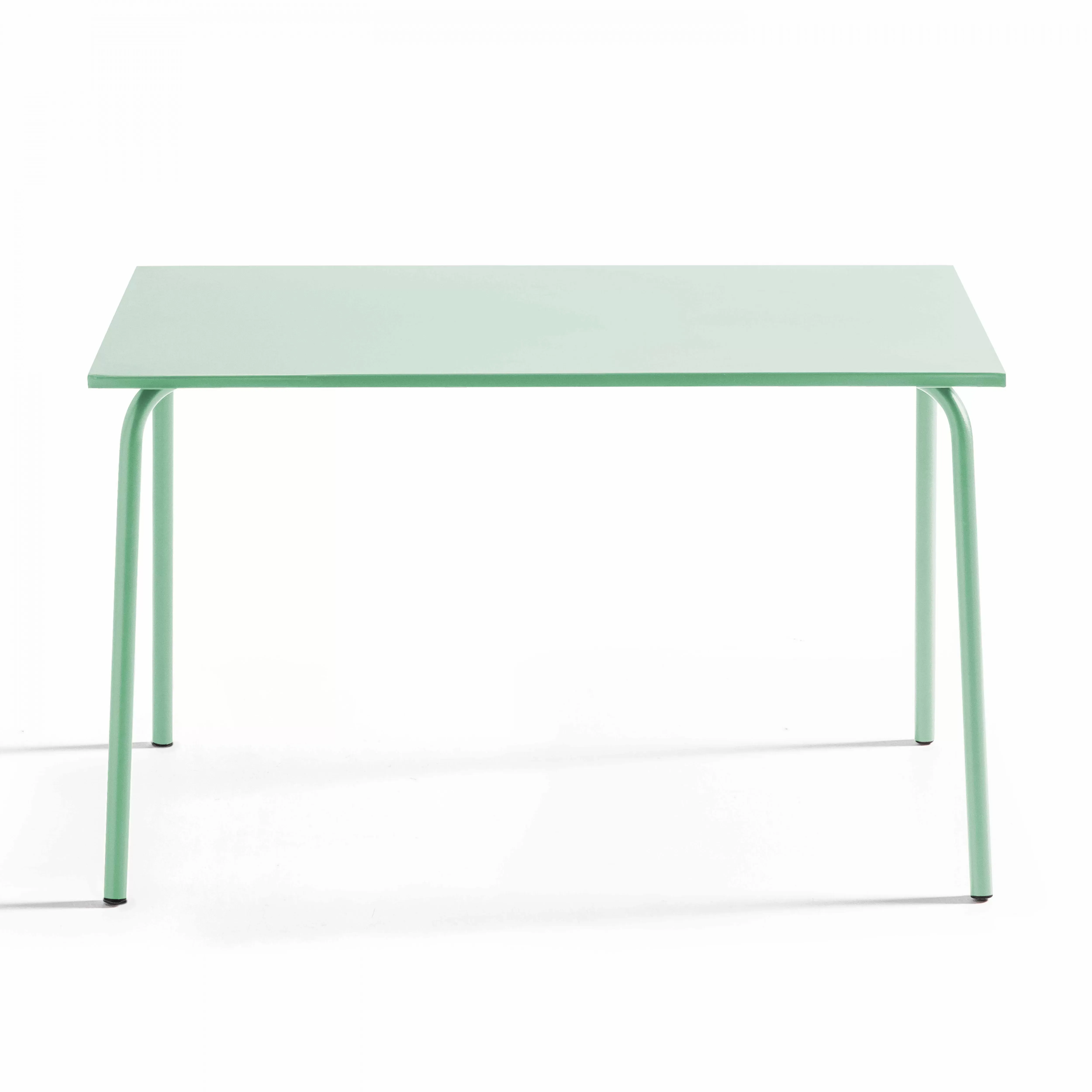 Illustration numéro 2 du produit Table de jardin en acier 120 x 70 cm vert sauge